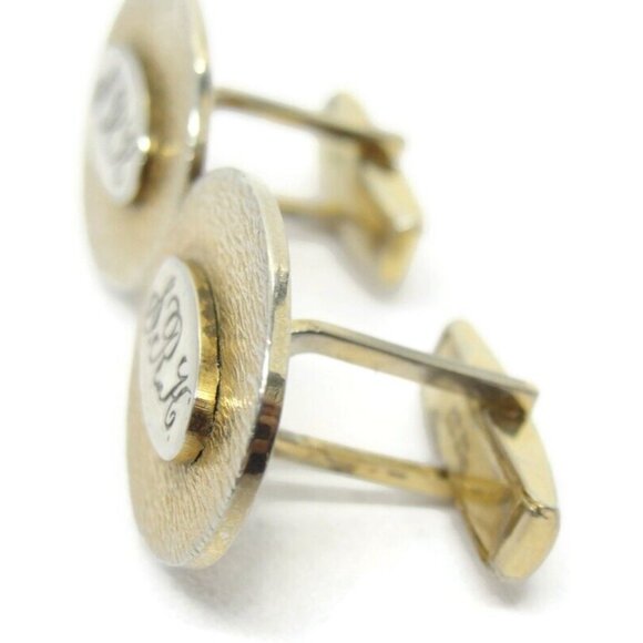 Vintage Gold 1/20 12KGF Monogrammed "SRK" Cufflinks - Picture 4 of 13